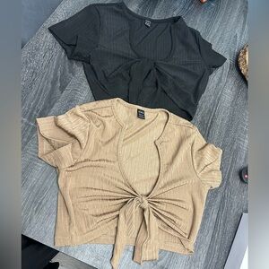 SHEIN Black and Tan Ribbed Knitwear